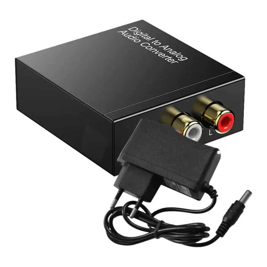 Conversor de Áudio Digital Óptico/Coaxial para Analógico RCA (DAC)